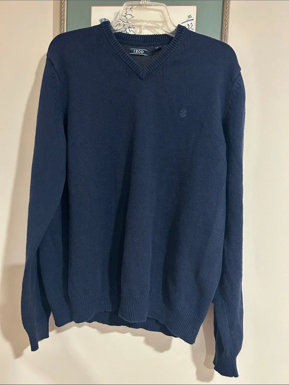 Izod Men's Dark Navy V-Neck Knit Sweater